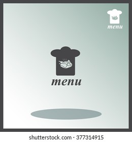 Chef hat. Menu. Vector icon