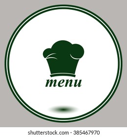 Chef hat. Menu. Vector icon