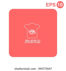 Chef hat. Menu. Vector icon