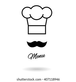 Chef hat and moustache