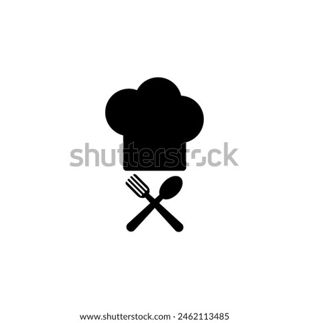 Chef Hat and Moustache flat vector icon. Simple solid symbol isolated on white background. Chef Hat and Moustache sign design template for web and mobile UI element