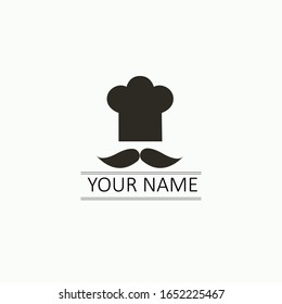 Chef hat and moustache logo for restaurant 