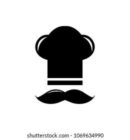 Chef hat and moustache, vector illustration