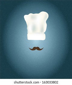 Chef Hat with Moustaches. Restaurant Menu Design