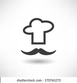 Chef hat and mustache icon
