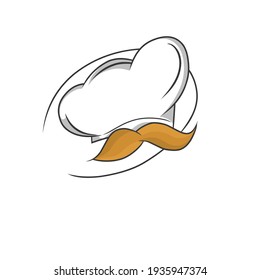  chef hat and mustache product logo Icon Symbol Vector Templates