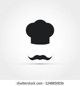 Chef hat with mustache vector illustration