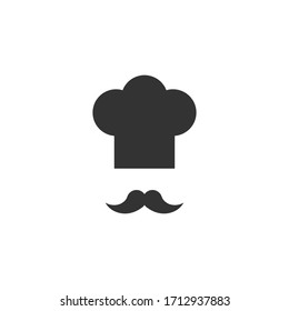 Chef hat and mustache, vector illustration.