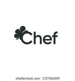 Chef hat negative space logo design icon vector illustration inspiration