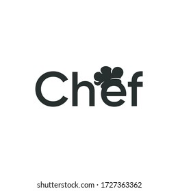 Chef hat negative space logo design icon vector illustration inspiration