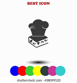 Chef hat on the menu book icon.