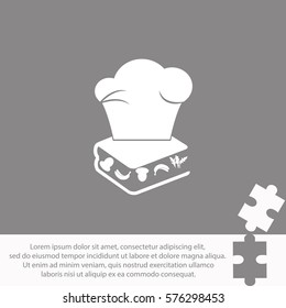 Chef hat on the menu book  icon Vector design.