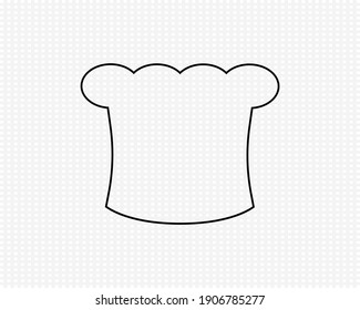 Chef hat on transparent background. Outline vector illustrator. 