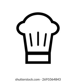 Icono de contorno de sombrero de chef para diseño culinario y de restaurante