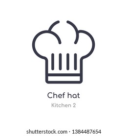 chef hat outline icon. isolated line vector illustration from kitchen 2 collection. editable thin stroke chef hat icon on white background