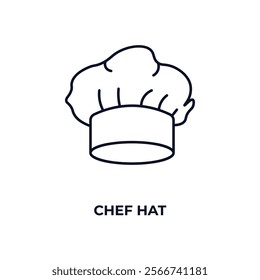 chef hat outline icon. Linear vector from kitchen concept. Thin line chef hat icon isolated on white background