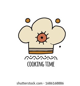Chef Hat, outline simple style. Design icon for print, web or mobile app. Vector illustration