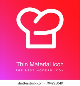 Chef hat outline symbol red and pink gradient material white icon minimal design