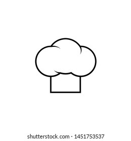 chef hat outline thin symbol, dark on white background, logo editable, creative template