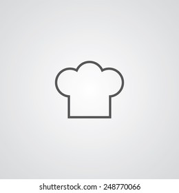 Chef Hat Outline Thin Symbol, Dark On White Background, Logo Editable, Creative Template 