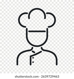 chef with a hat outline vector icon