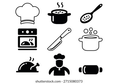 Chef chapéu forno colher colher faca assado frango rolando pin