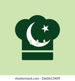 Sombrero de chef en el icono de la bandera de Pakistán