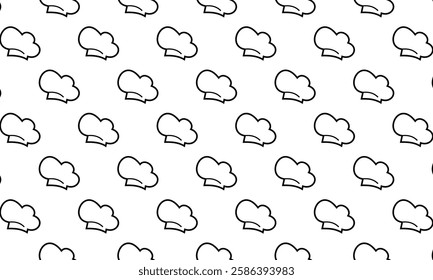 chef hat pattern background. Chef Hat Illustration Seamless Background. 