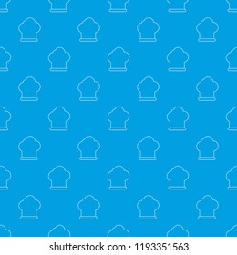 Chef hat pattern vector seamless blue repeat for any use