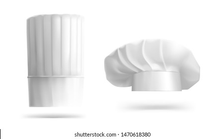 Chef hat with realistic shadow isolated on white background. Vector illustration. Ready for your design. EPS10.	