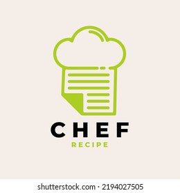 Chef Hat Recipe logo icon illustration