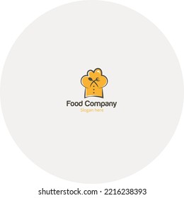 Chef hat restaurante cuchara de cocina bifurcación logo vectorial plantilla