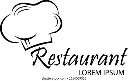 Chef Hat And Restaurant Logo -Isolated On White. Vector Illustration For Food Icon, Cooking Hat, Kitchen,Bar And Chef Logo Design.Restaurant And Chef Hat Logo For Bistro, Cook Elements And Food Labels
