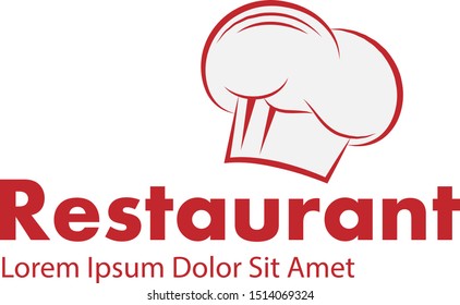 Chef Hat And Restaurant Logo -Isolated On White. Vector Illustration For Food Icon, Cooking Hat, Kitchen,Bar And Chef Logo Design.Restaurant And Chef Hat Logo For Bistro, Cook Elements And Food Labels