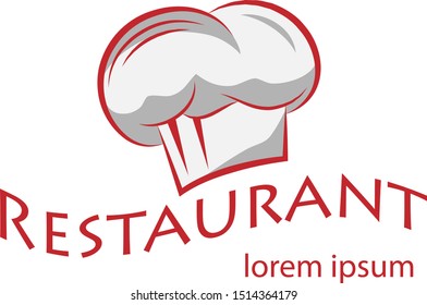 Chef Hat And Restaurant Logo -Isolated On White. Vector Illustration For Food Icon, Cooking Hat, Kitchen,Bar And Chef Logo Design.Restaurant And Chef Hat Logo For Bistro, Cook Elements And Food Labels