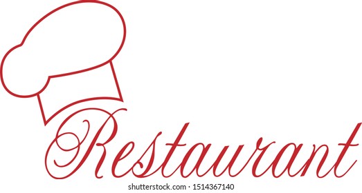 Chef Hat And Restaurant Logo -Isolated On White. Vector Illustration For Food Icon, Cooking Hat, Kitchen,Bar And Chef Logo Design.Restaurant And Chef Hat Logo For Bistro, Cook Elements And Food Labels