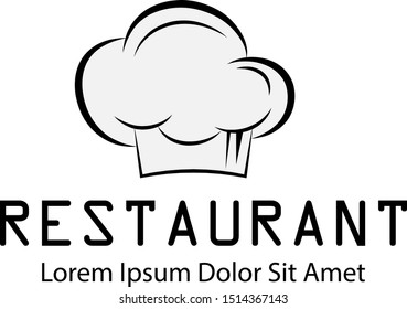 Chef Hat And Restaurant Logo -Isolated On White. Vector Illustration For Food Icon, Cooking Hat, Kitchen,Bar And Chef Logo Design.Restaurant And Chef Hat Logo For Bistro, Cook Elements And Food Labels