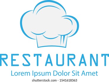 Chef Hat And Restaurant Logo -Isolated On White. Vector Illustration For Food Icon, Cooking Hat, Kitchen,Bar And Chef Logo Design.Restaurant And Chef Hat Logo For Bistro, Cook Elements And Food Labels