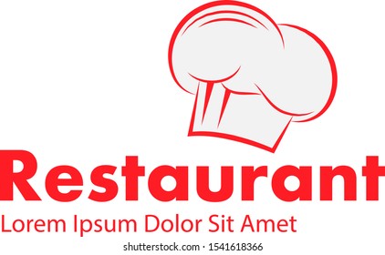Chef Hat And Restaurant Logo -Isolated On White. Vector Illustration For Food Icon, Cooking Hat, Kitchen,Bar And Chef Logo Design.Restaurant And Chef Hat Logo For Bistro, Cook Elements And Food Labels