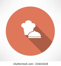 Chef hat and saucepan icon