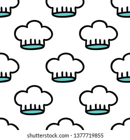 chef hat seamless doodle pattern
