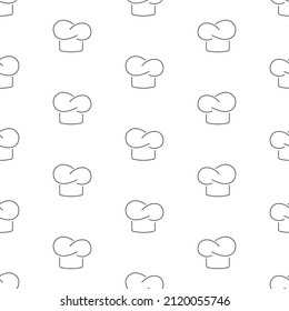 Chef hat seamless pattern isolated on white background.