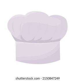 Chef hat semi flat color vector object. Toque blanche. Full sized item on white. Traditional toque for restaurant worker. Simple cartoon style illustration for web graphic design and animation