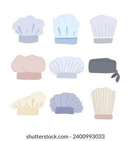 chef hat set cartoon. cooker restaurant, food bakery, culinary symbol chef hat sign. isolated symbol vector illustration