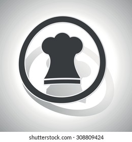 Chef hat sign sticker, curved, with outlining and shadow