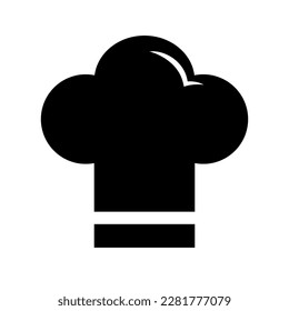 Chef hat silhouette icon. Patissier or cook. Vector.