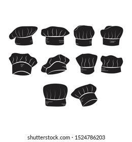 chef hat silhouette icon set  vector