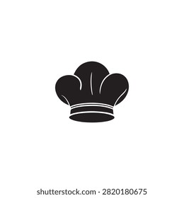 Chef hat silhouette icon with transparent background for culinary design