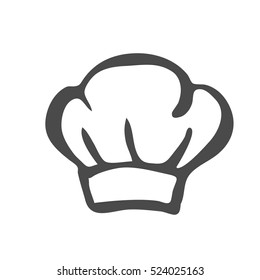 Chef Hat Silhouette Isolated. Black Hat Chef Cook For Logo.