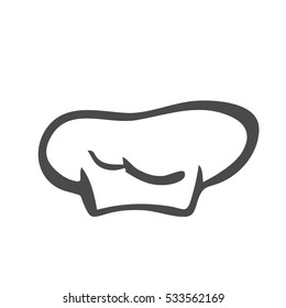 Chef hat silhouette isolated. Black hat chef cook for logo.